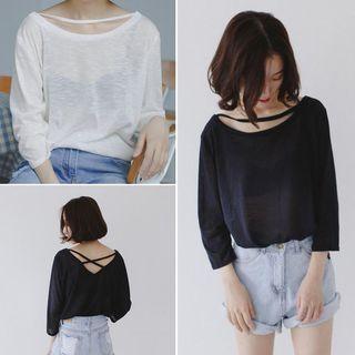 Strap Detail 3/4-sleeve T-shirt