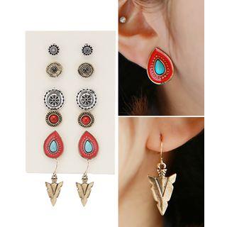 Antique Round / Teardrop / Hook Earring Set (12 Pcs)