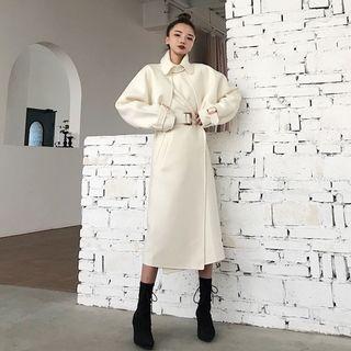 Sleeveless Midi Dress With Belt / Cropped Jacket