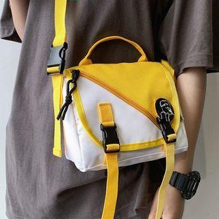 Two-tone Snap Buckle Flap Crossbody Bag