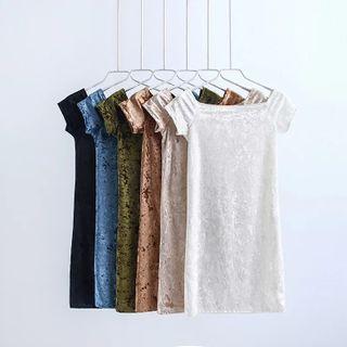 Velvet Off-shoulder Dress