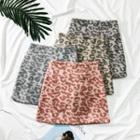 Leopard-print A-line Skirt