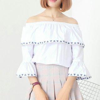 3/4-sleeve Ruffle Blouse