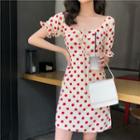 Dotted Puff-sleeve Dress