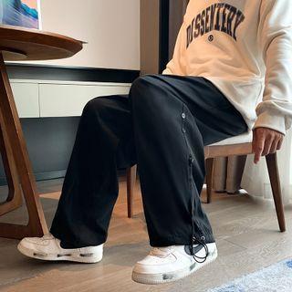 Plain Drawstring Loose Fit Pants
