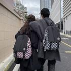 Checkerboard Buckled Lightweight Backpack