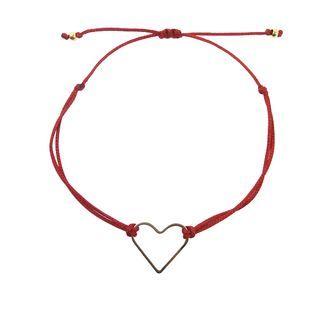 Heart Accent String Bracelet One Size