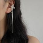 Butterfly Freshwater Pearl Alloy Fringed Earring 1 Pair - Clip On Earrings - Silver - One Size