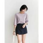 Square-neck 3/4-sleeve Top