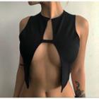 Front-slit Crop Tank Top