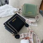 Lettering Contrast Trim Crossbody Bag