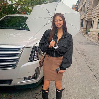 Flap-pocket Cropped Windbreaker