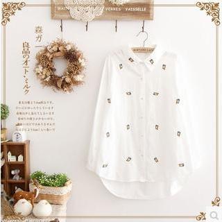 Owl Embroidered Shirt