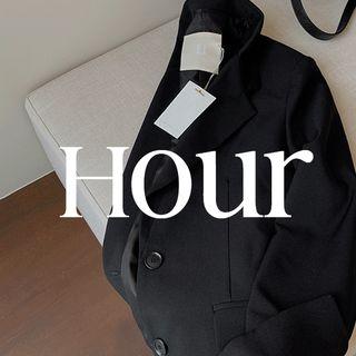 Single-breasted Slit-sleeve Jacket Black - One Size