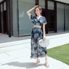 Set: Short-sleeve Top + Bottom + Skirt