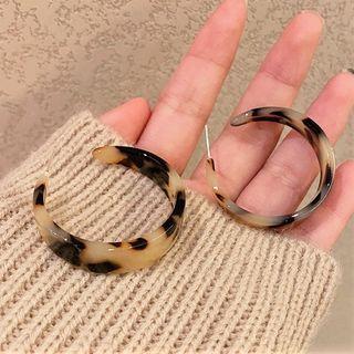 Zebra Print Acetate Open Hoop Earring