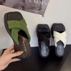 Square-toe Platform Slide Sandals