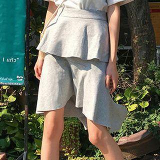 Plain A-line Layered Skirt