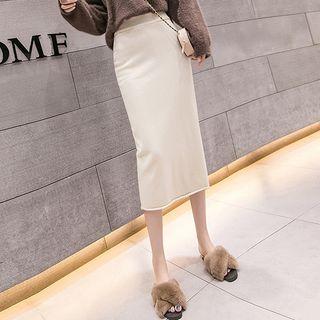 High-waist Knit Straight-fit Skirt