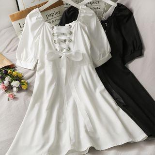 Reversible Lace-up Midi Dress