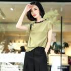 Lace-trim Silk Dress