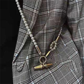Alloy Pendant Faux Pearl Crossbody Chain