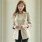 Double-breasted Contrast-cuff Blazer