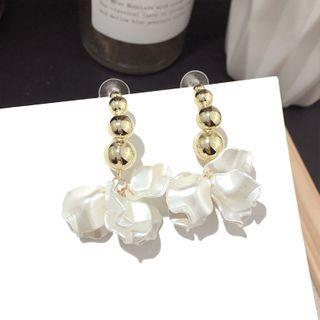 Shell Dangle Earring 1 Pair - Silver Pin - Gold - One Size