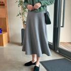 A-line Long Skirt Gray - One Size