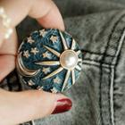 Moon & Sun Faux Pearl Brooch
