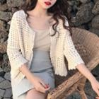 3/4-sleeve Perforated Jacket