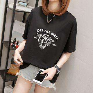 Short-sleeve Panther Print T-shirt