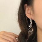 Heart Chain Dangle Earring 1 Pair - Earrings - Silver Pin - Love Heart Tassel - Silver - One Size