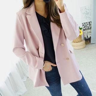 Metal-button Double-breasted Blazer