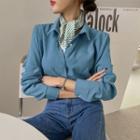 Basic Hidden-button Blouse