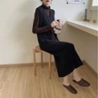 Turtleneck Long-sleeve Top + Sleeveless Dress