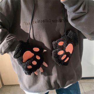 Printed Cat Woolen Gloves
