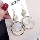 Layered Hoop Drop Earring 1 Pair - Steel Needle - Gold - One Size