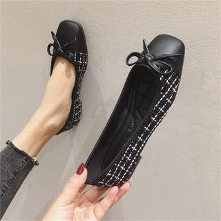 Cap-toe Tweed Bow Flats