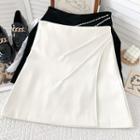 Pearl-accent Faux-leather Mini Skirt