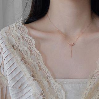 Knot Pendant Sterling Silver Necklace Rose Gold - One Size