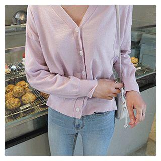 V-neck Dip-back Lightweight Cardigan