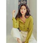 Plus Size Colored Loose-fit Henley