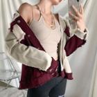 Distressed Color Block Denim Jacket