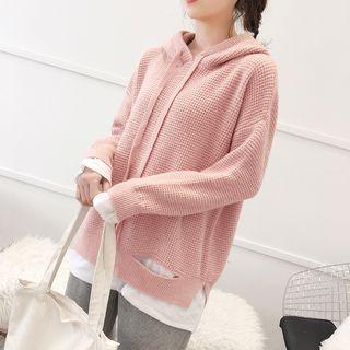 Hooded Mock Two-piece Sweater