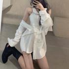 Mock Two-piece Long-sleeve Loose-fit Shirt