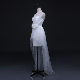 Strapless Dip-back Corsage Party Dress
