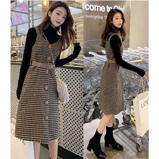 Sleeveless Pattern A-line Midi Dress