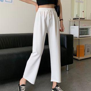 High-waist Wide-leg Crop Sweatpants