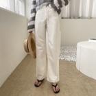 Linen Blend Straight Pants